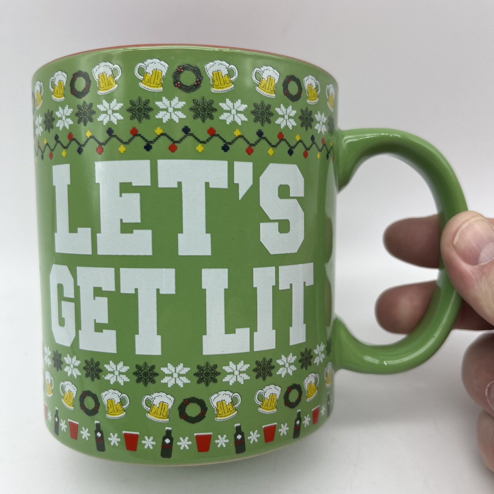 Silver Buffalo LLC Lets Get Lit Oversized Ceramic Christmas Theme Mug 20oz