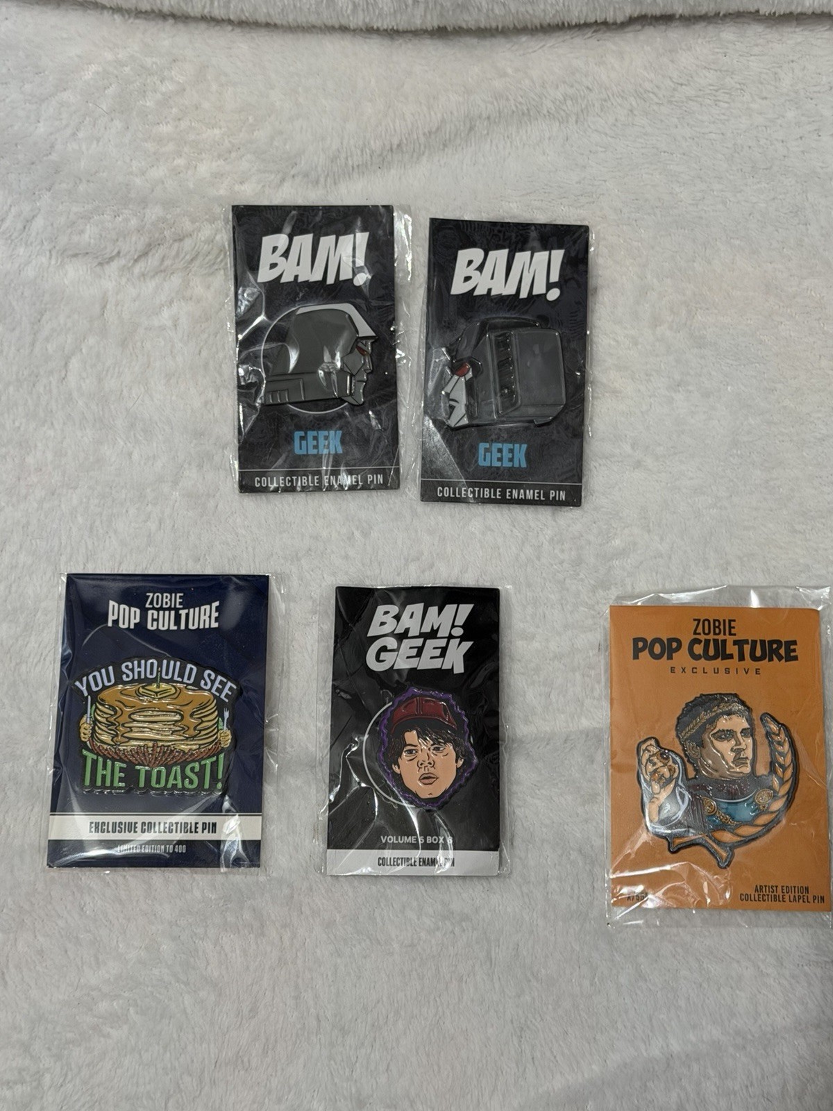 BAM Box Zobie Pop Culture Pins Lot Of 5 Brand New