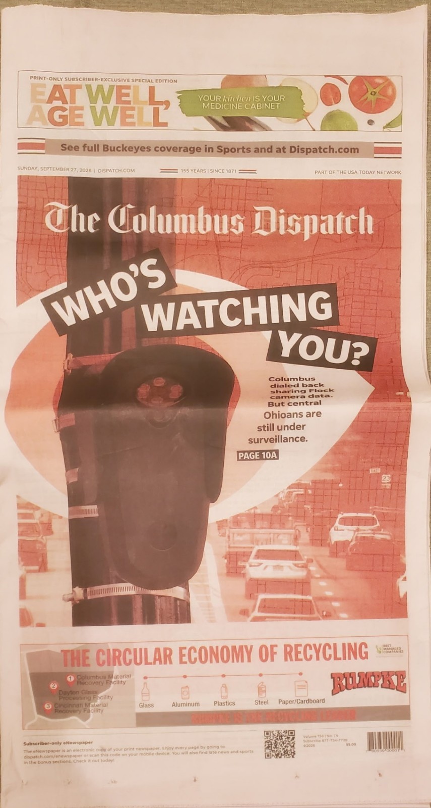 The Columbus Dispatch Sunday September 27 2026 Who’s Watching You?