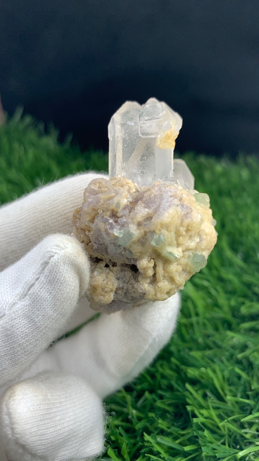51 Gram Beautiful Rarest Transparent Quartz Combine Tourmaline Crystal Specimen