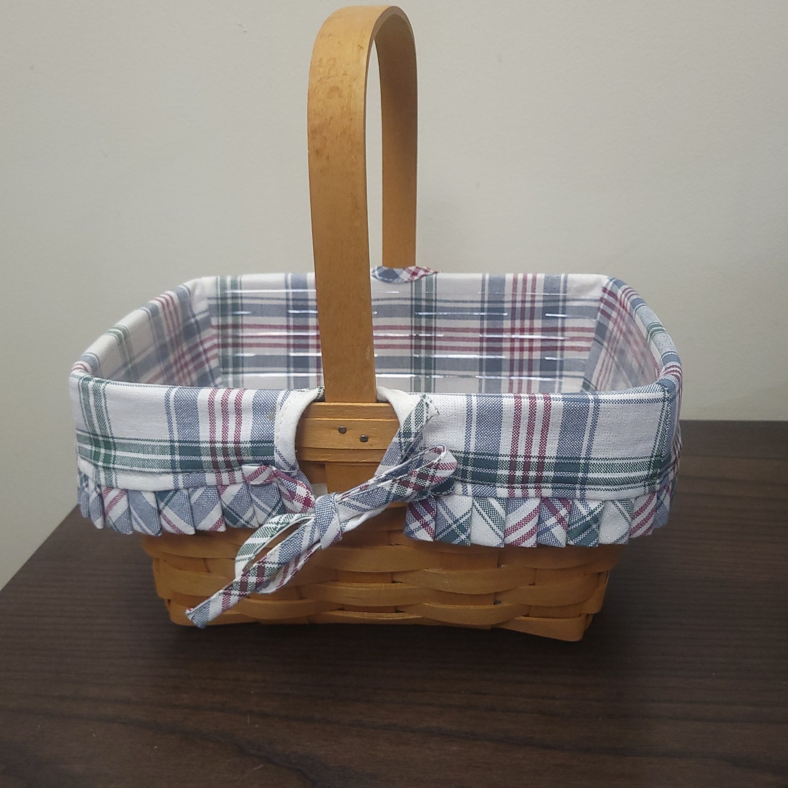 Vintage 1998 Longaberger Generation Basket Combo w/ Plaid Liner & Protector MSR