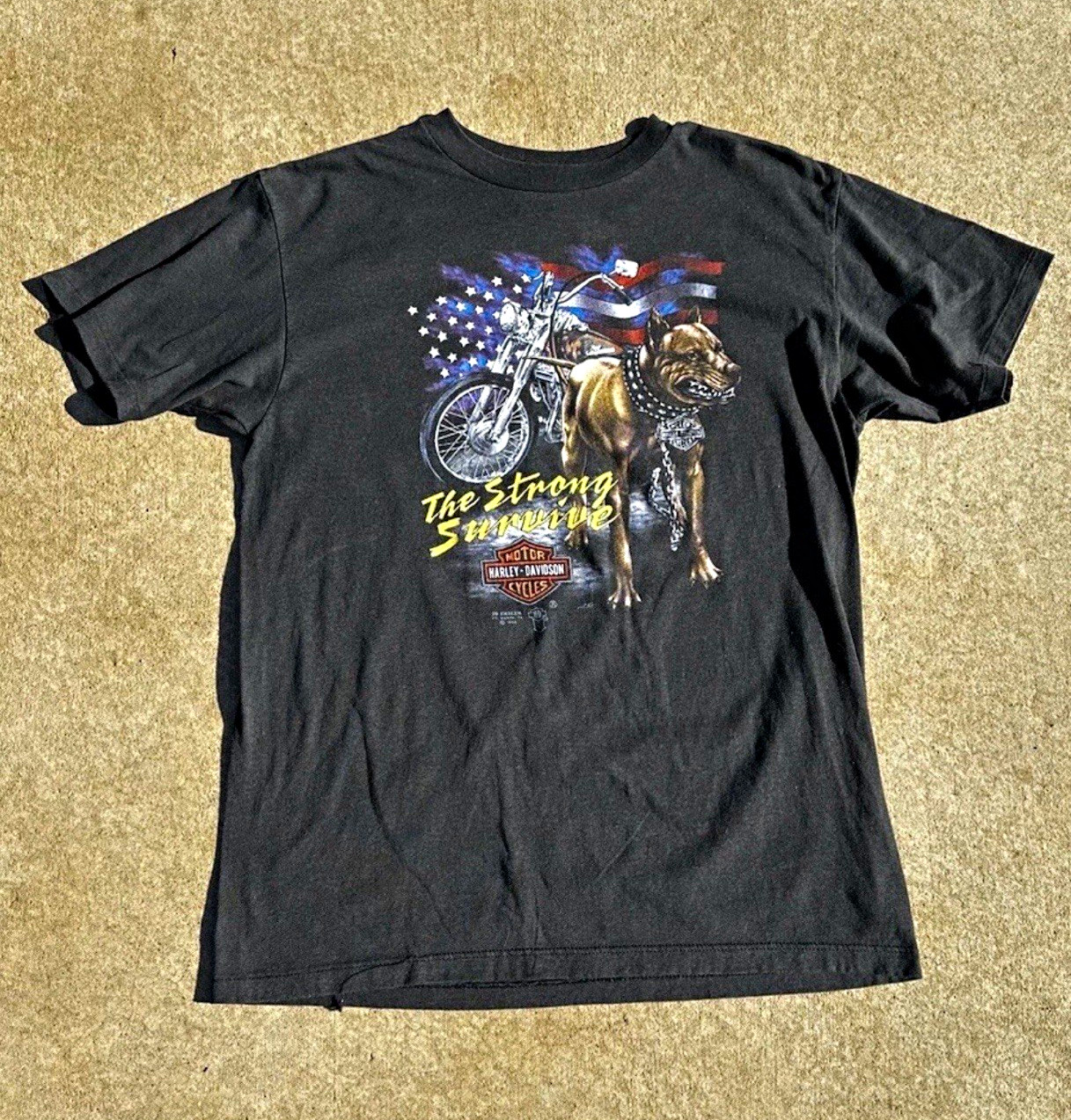 Vintage 1988 Harley Davidson 3D Emblem The Strong Survive Maui Cycle Co T-Shirt