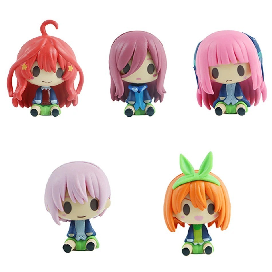 5Pcs The Quintessential Quintuplets Mini Anime Figure Set Nakano Sisters 4-5cm