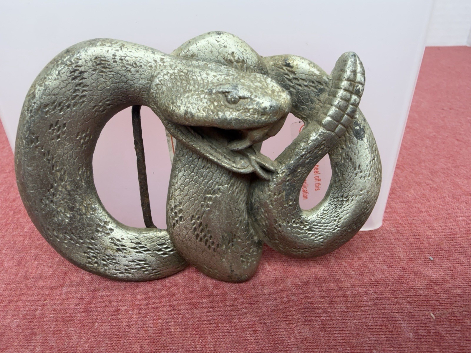 VTG Rattlesnake Snake Belt Buckle #1962 Great American Products 1991 Made in USA