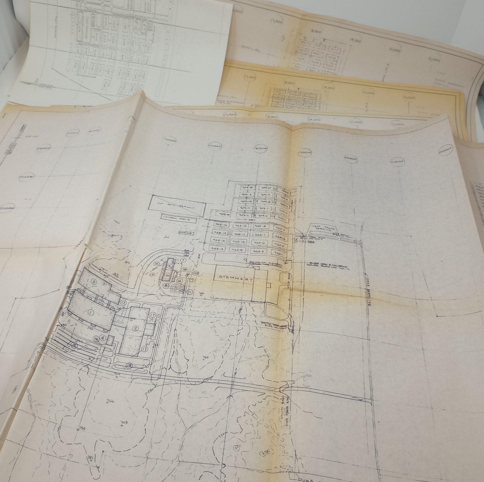 1970\'s RJ Reynolds RJR Davie County NC Processing Plant Plans / Blue Prints