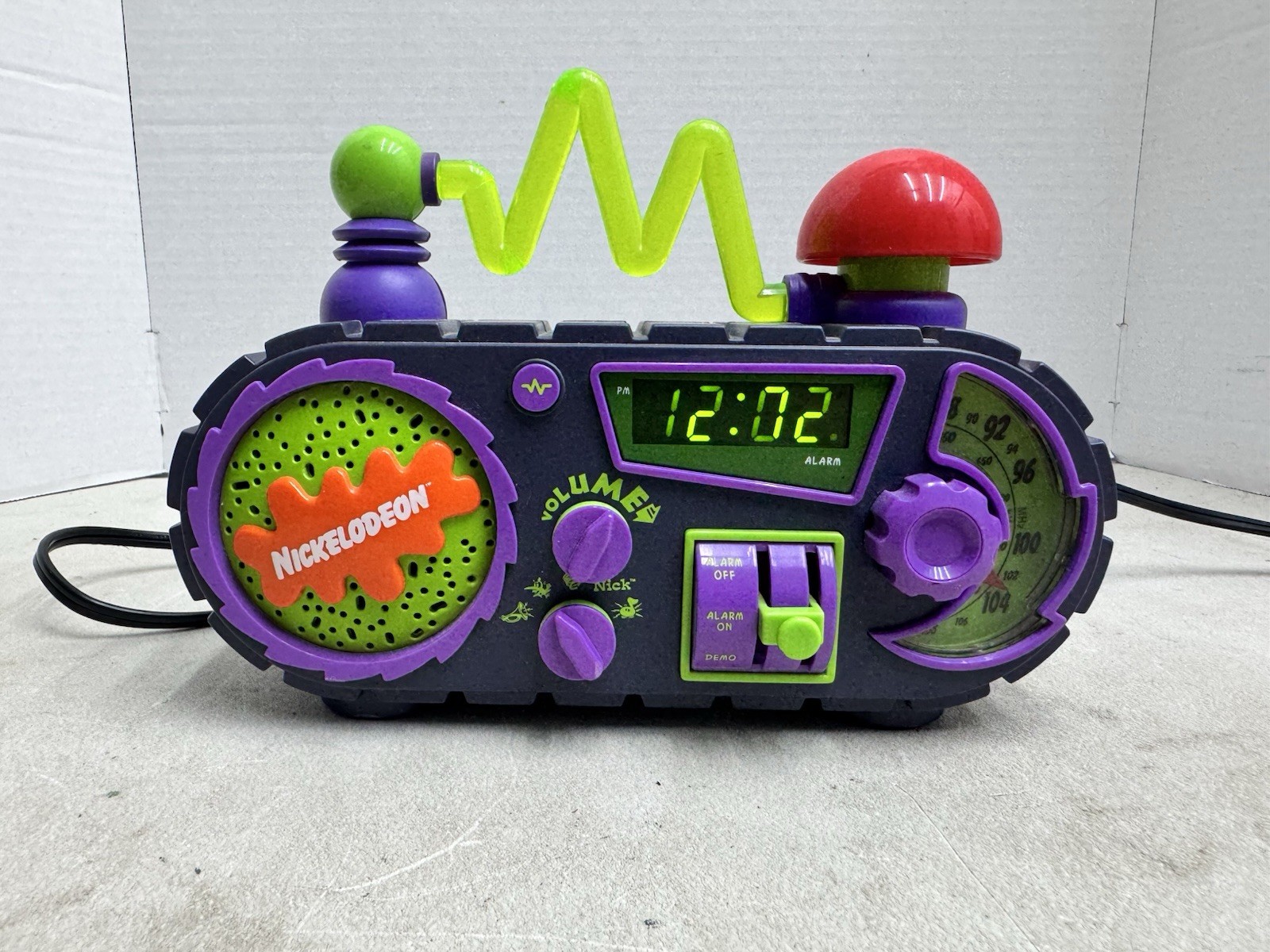 Vintage Nickelodeon 1995 Time Blaster Rise & Slime AlarmClock Radio Tested Works