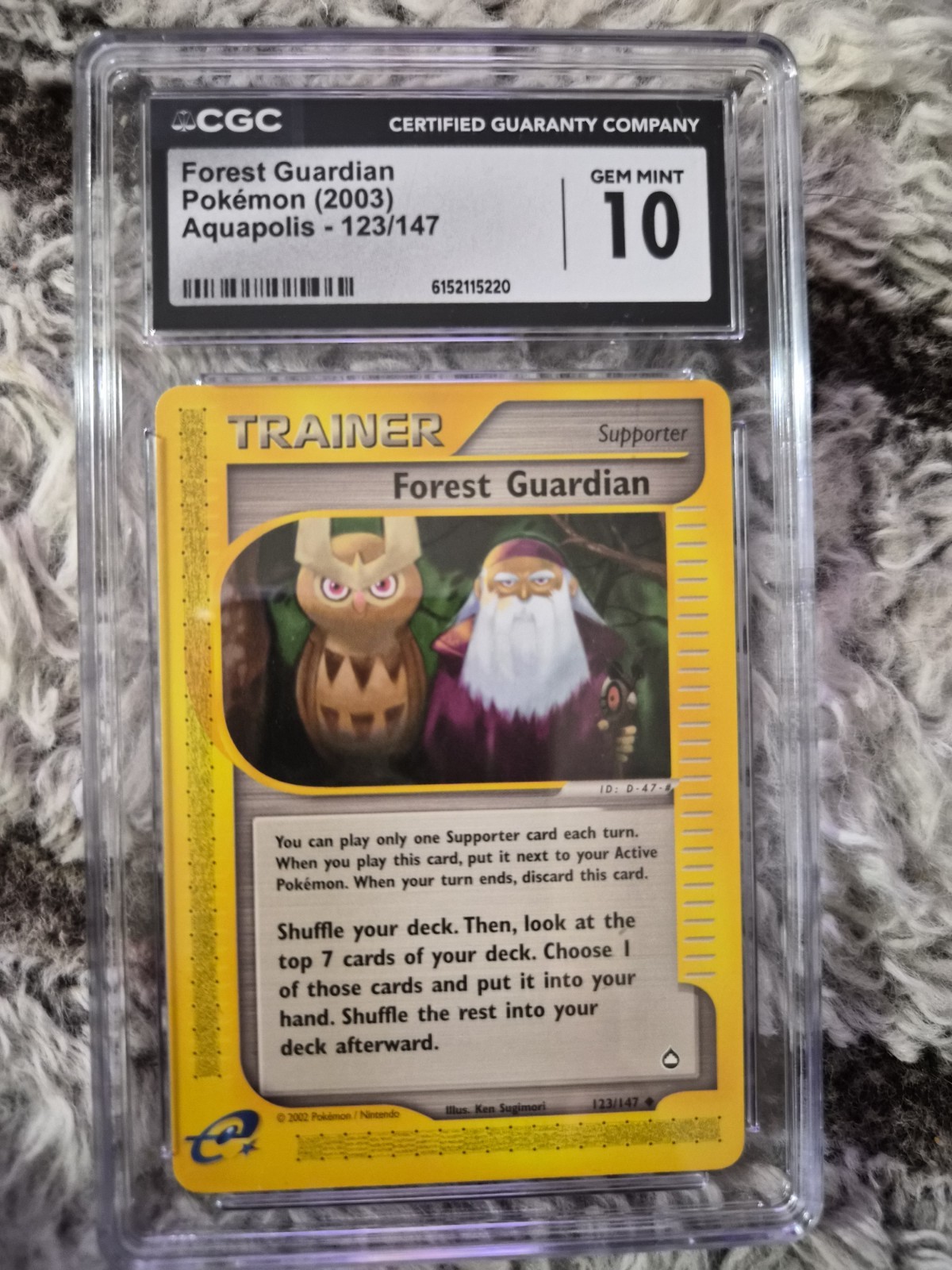 2003 Pokemon Aquapolis #123/147 Forest Guardian CGC 10 