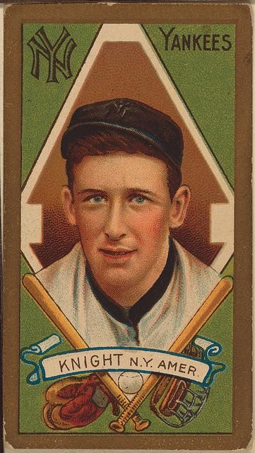 Jack Knight New York Yankees 1911 Baseball Portrait T205 Gold Borders