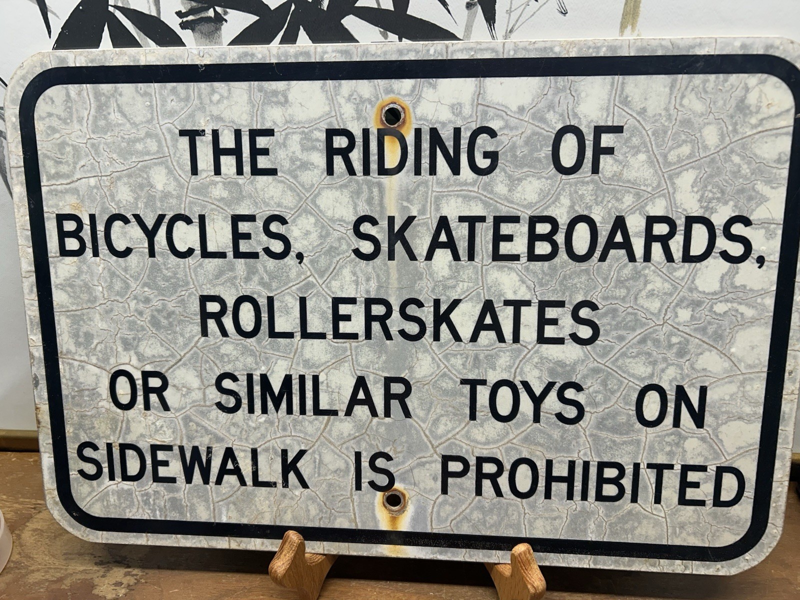 Vtg 12x18 Authentic Metal Street Sign No Bicycles Skateboards Toys Aluminum Sign