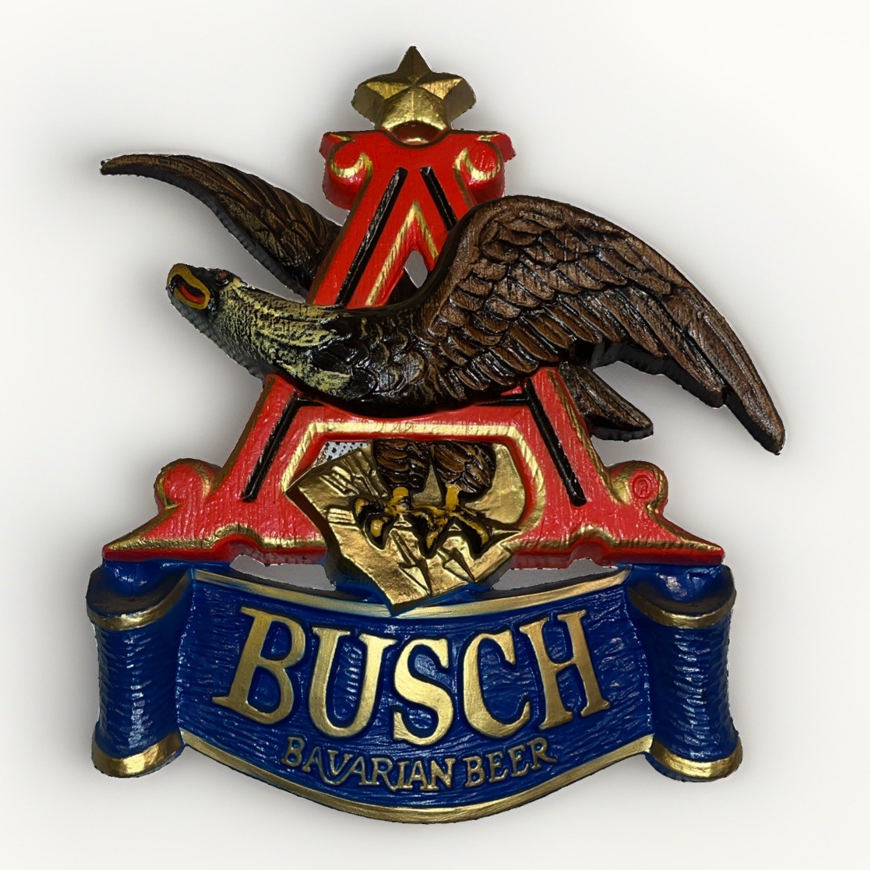Vintage 1970s Busch bavarian beer bar sign - flying eagle logo For Home Bar 🍺