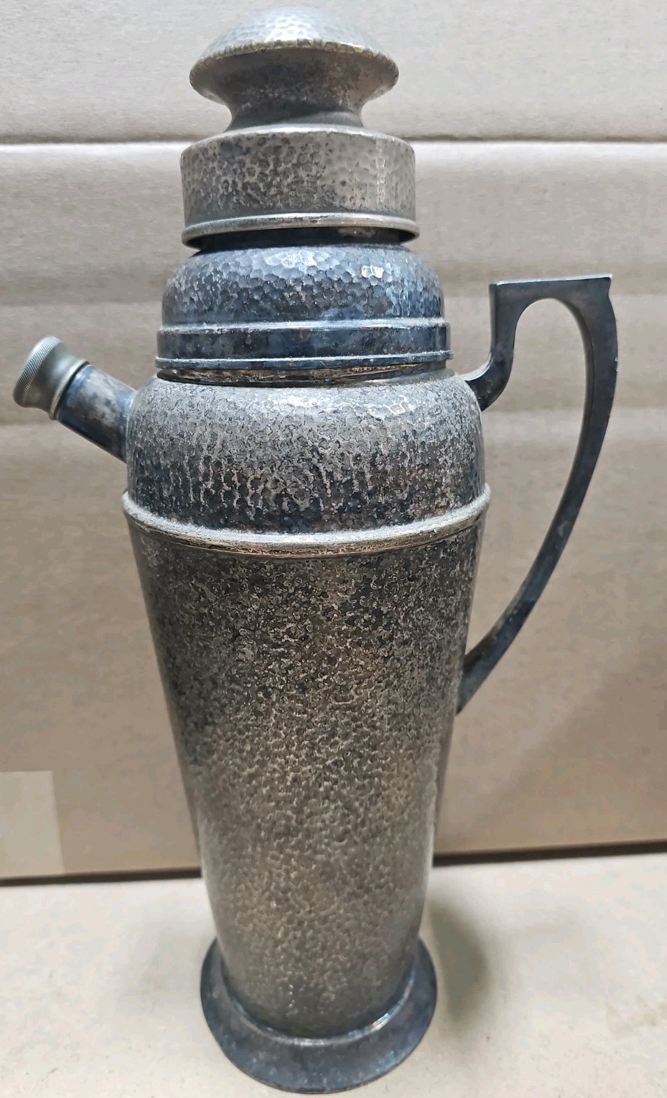 Apollo EPNS Bernard Rice\'s Sons Hammered Cocktail Shaker 4360 Dated 1924