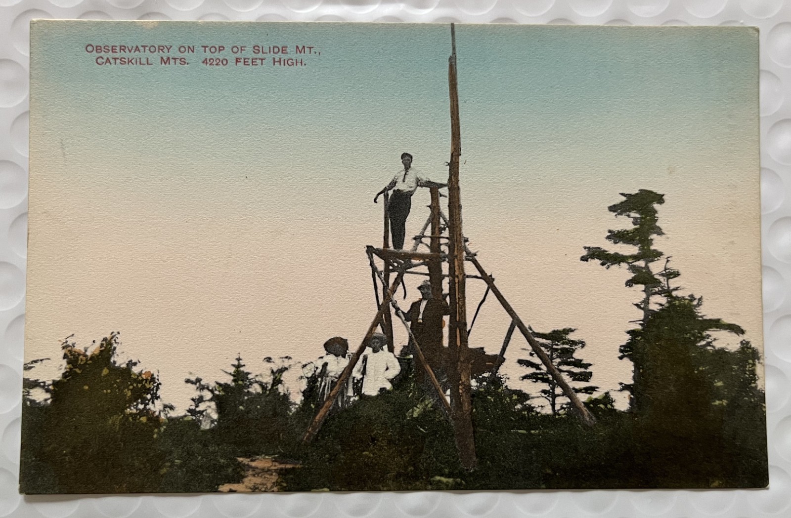 MUSEUM RARE c1907 Catskill Slide Mt. Observatory Postcard H.E. Dutcher Oliverea 