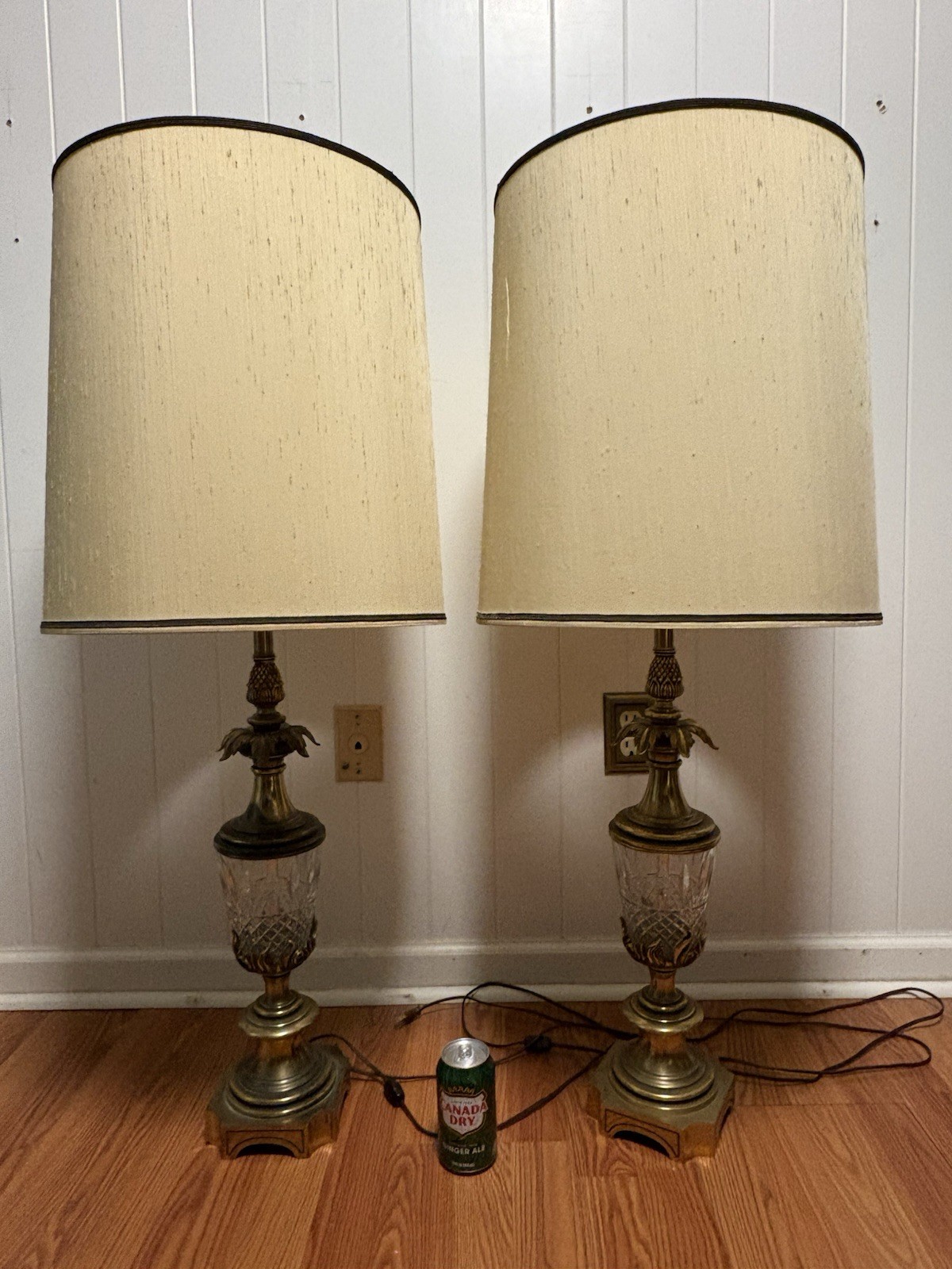 Vintage Stiffel Brass Crystal Lamps - Hollywood Regency 1960s (LOCAL PICKUP ONLY