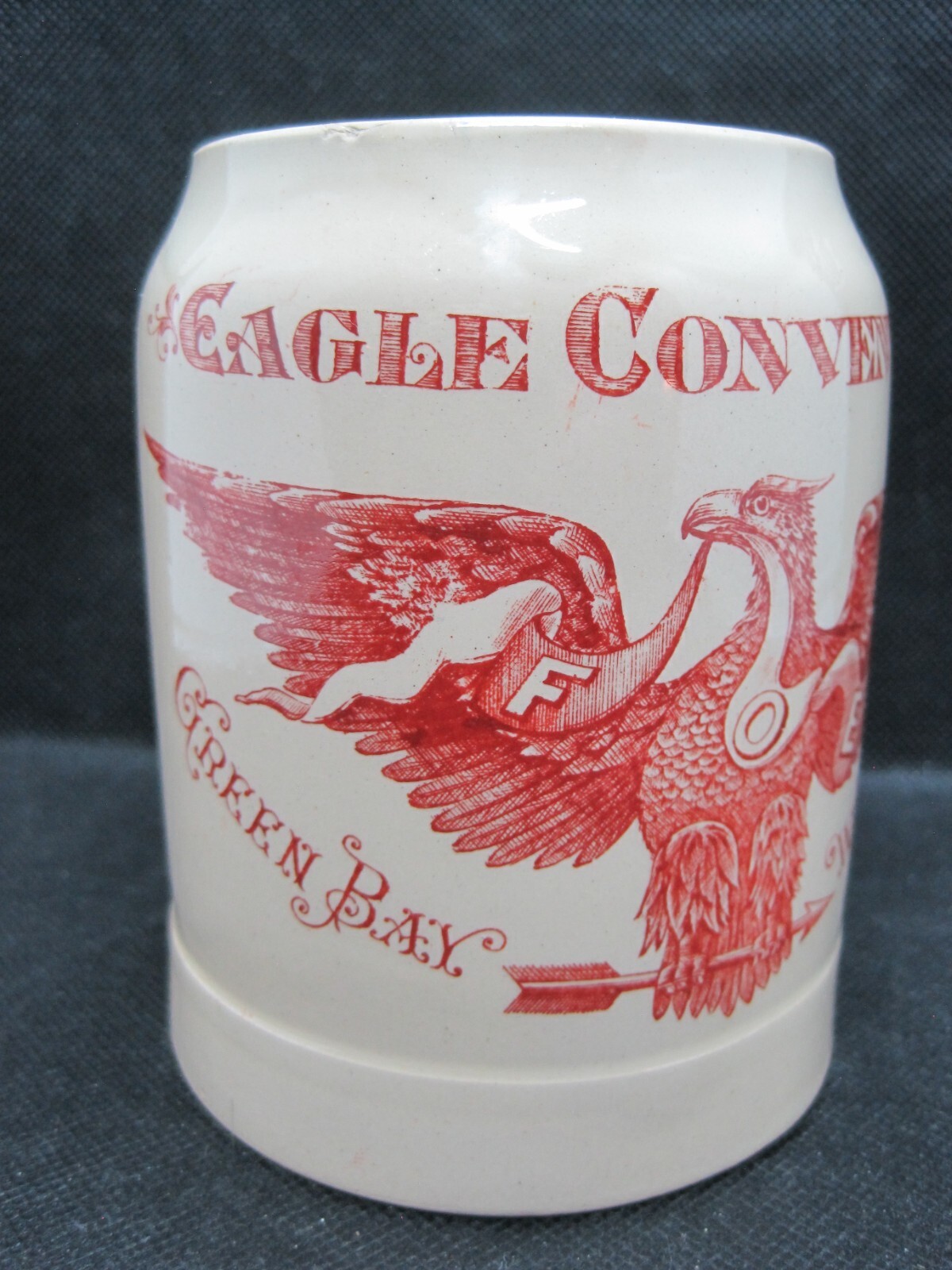 Antique FOE Fraternal Order of Eagles Stoneware Mug 1905 Green Bay Wis.