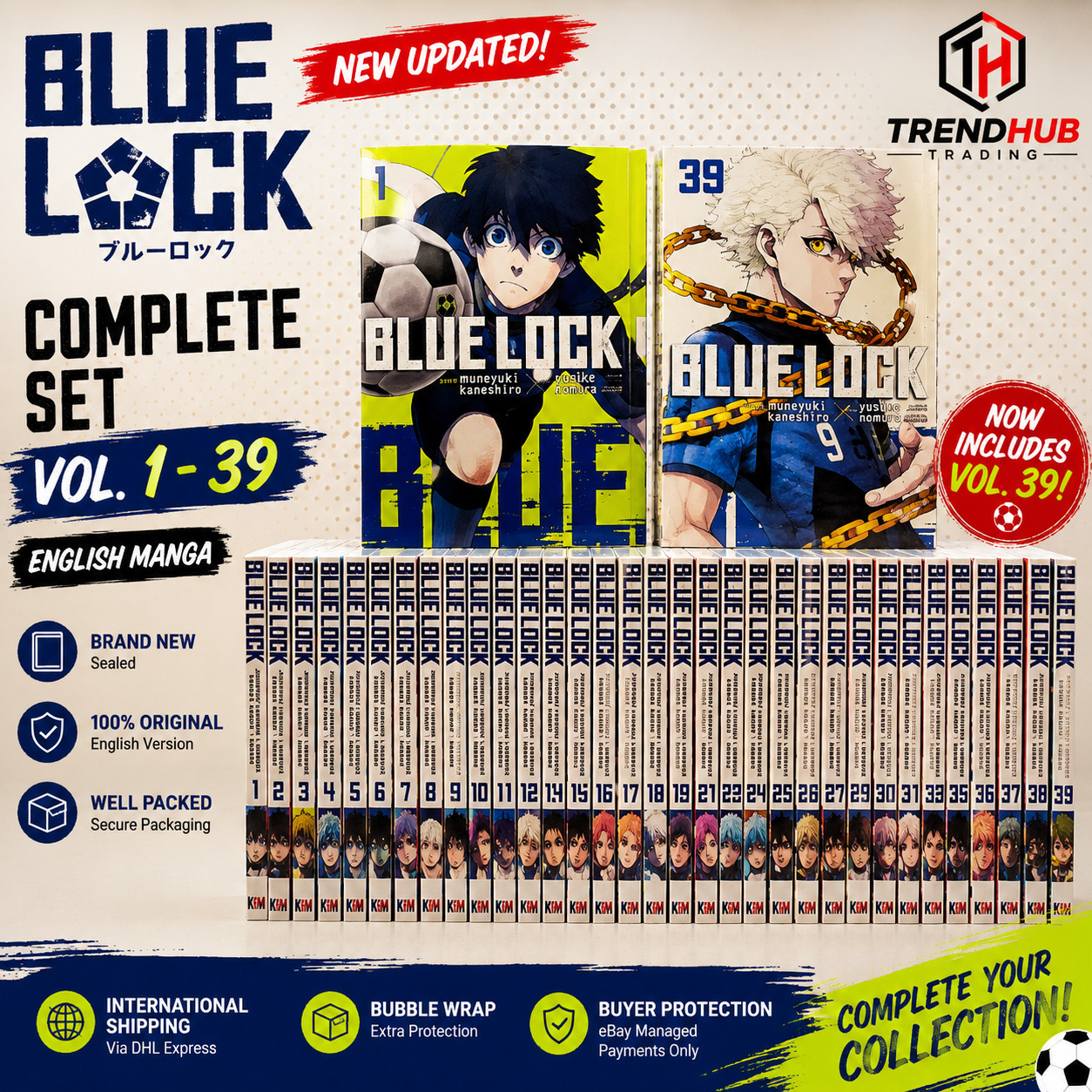 Blue Lock Manga Volume 1 - 39 (Full Set) English Version Comic Series  Brand New