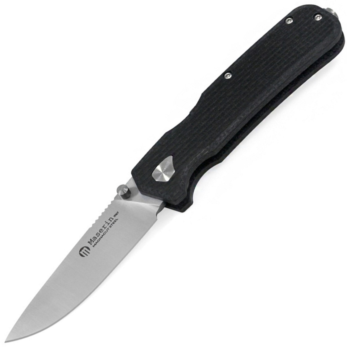Maserin Pulse W-Lock Black Micarta Folding MagnaCut Drop Pt Pocket Knife 630MCN