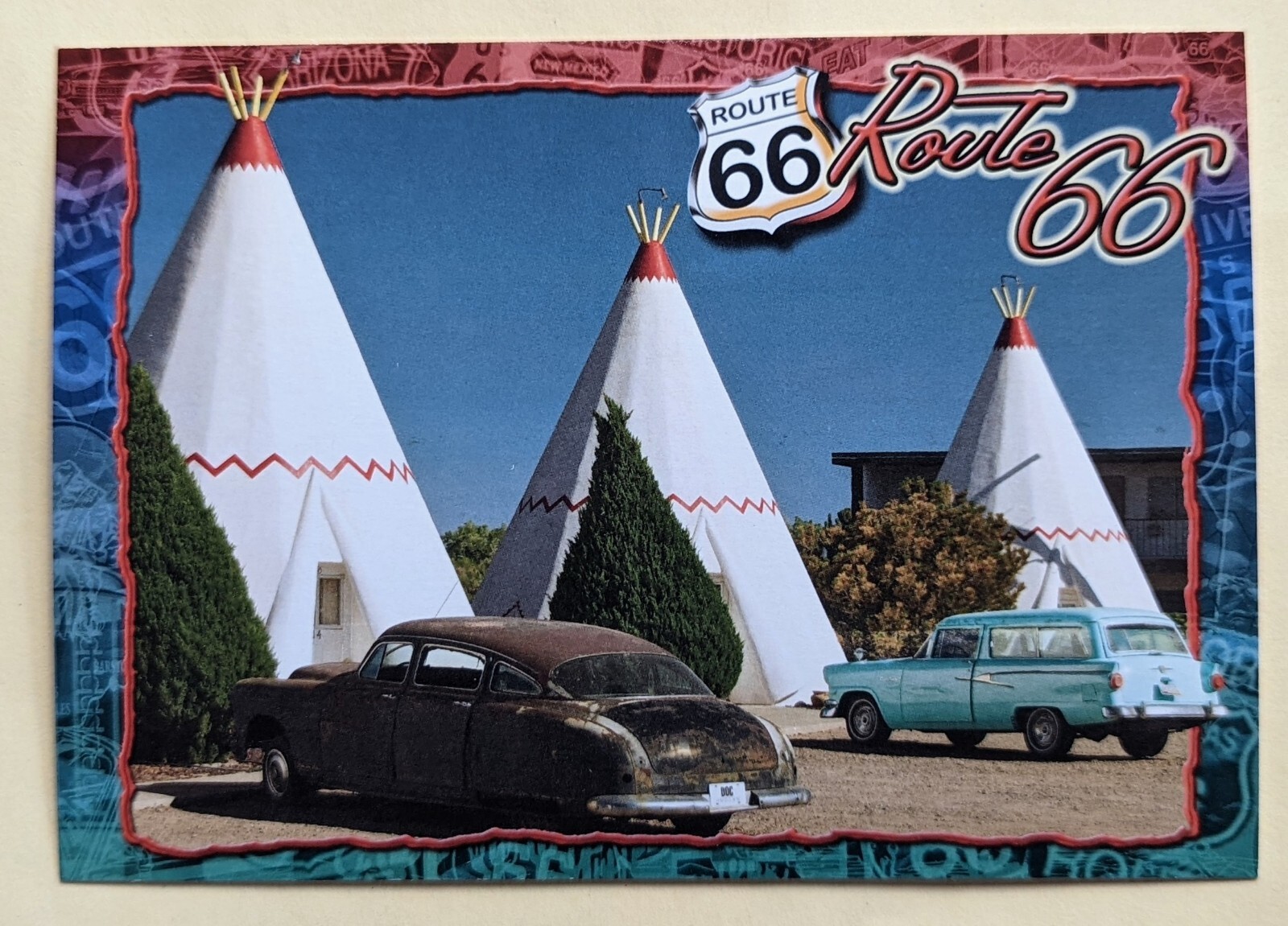 Postcard AZ: Wigwam Motel in Holbrook. Route 66. Arizona 