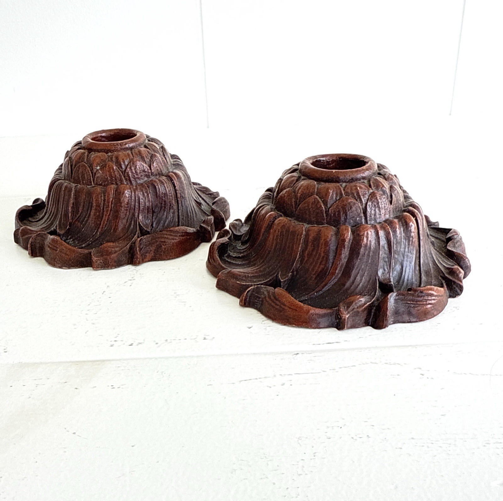 Vintage Ornawood Candlesticks, Candle Holders, Fall Decor