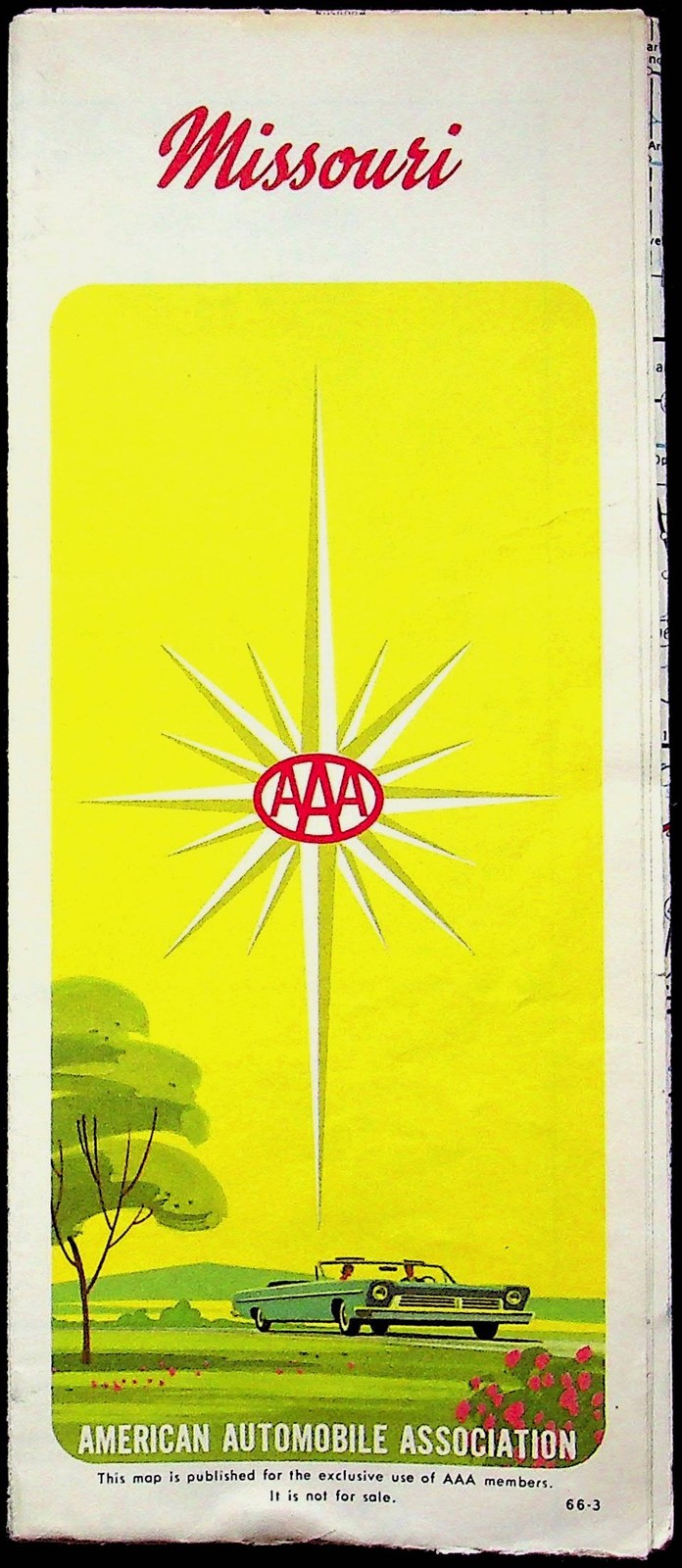 Vintage 1966 AAA Missouri Travel Map American Automobile Association