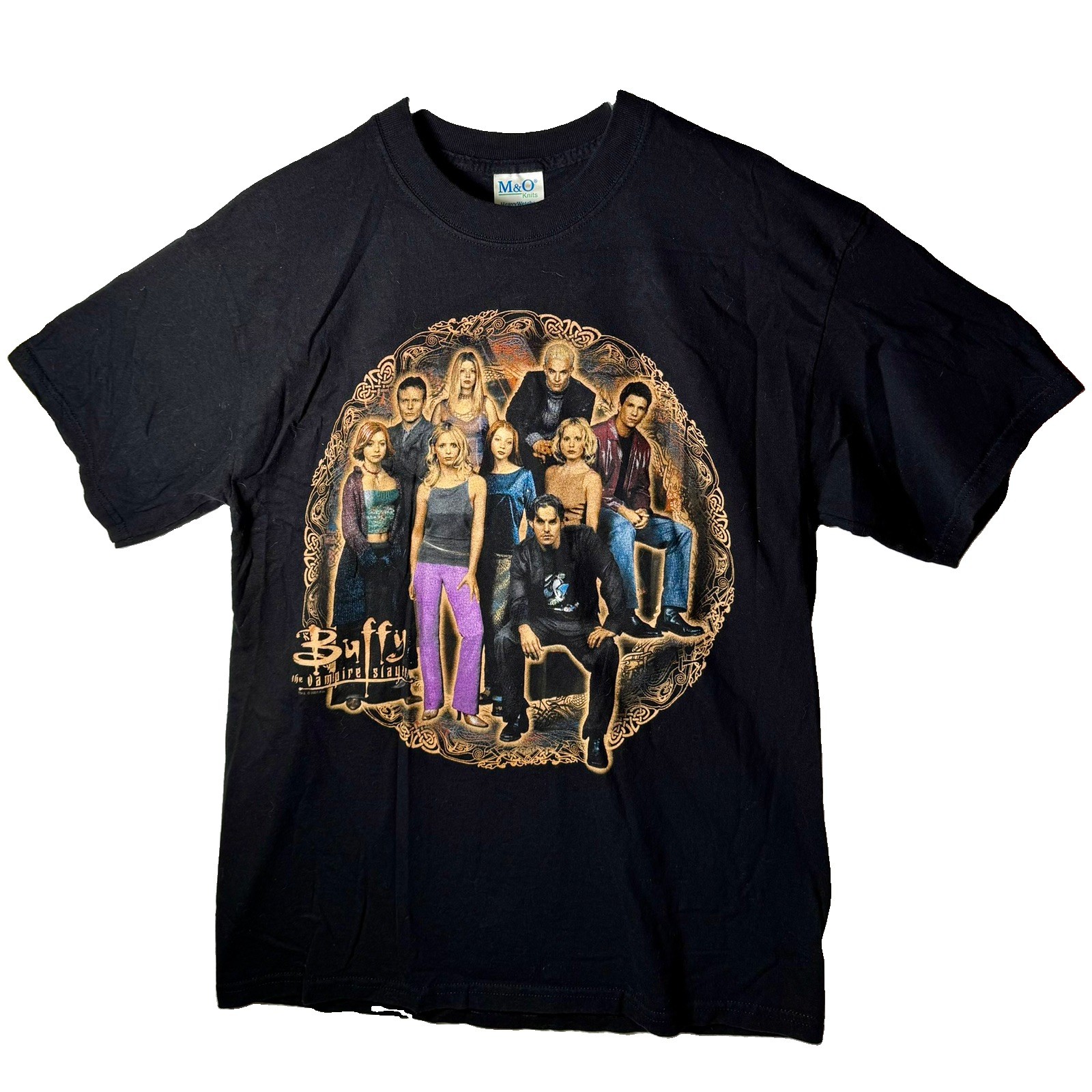 2001 Fox TV Buffy the Vampire Slayer Promo T-Shirt on M&O Knits Tagged LARGE y2k