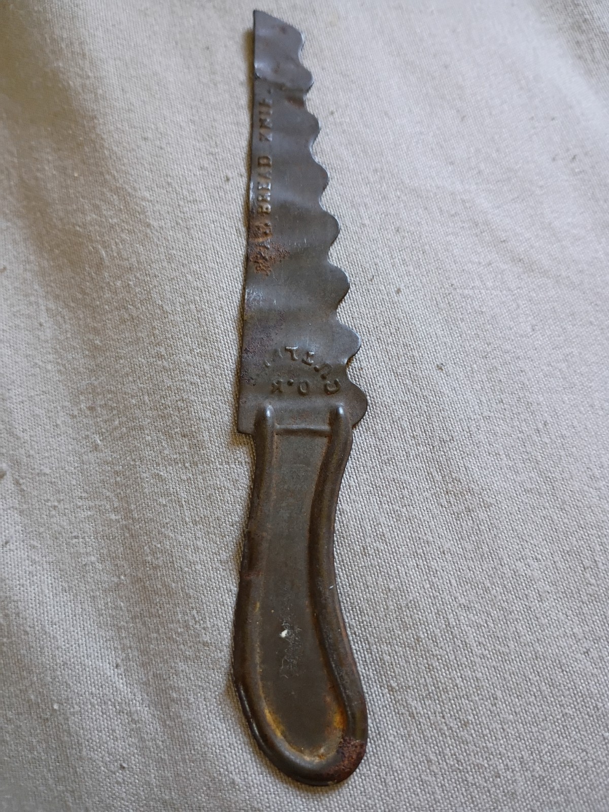 Antique O.K. Cutlery Advertising Pat Bread Knife.