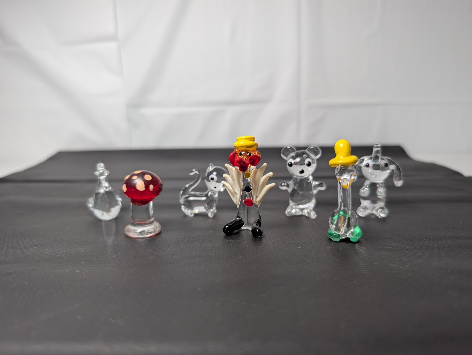 Hong Kong Vintage 70's Clear Lucite Acrylic Miniature Figurine Lot