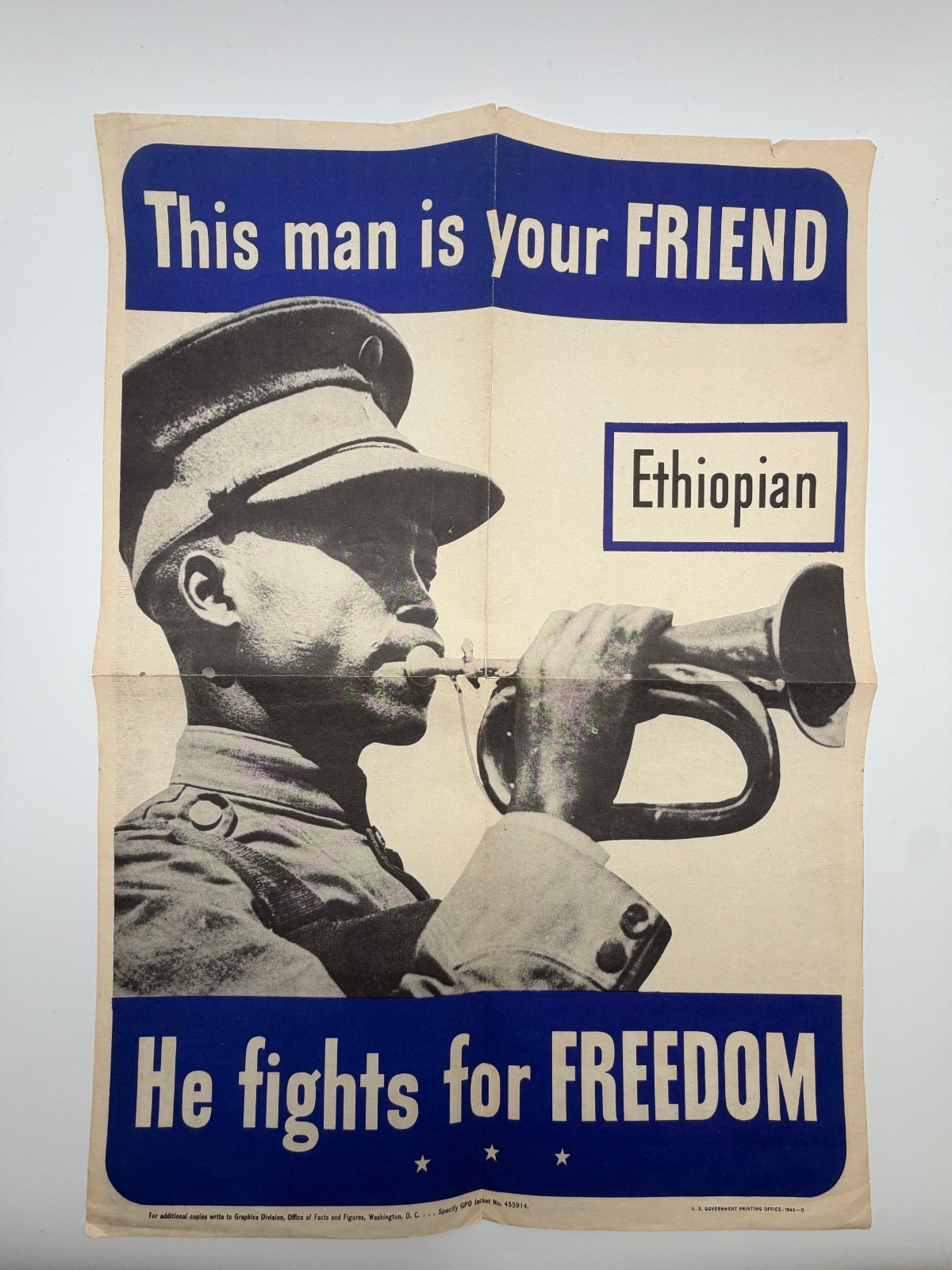WWII Propganda Poster This Man Is Your Friend Ethiopian Freedom GPO 1942