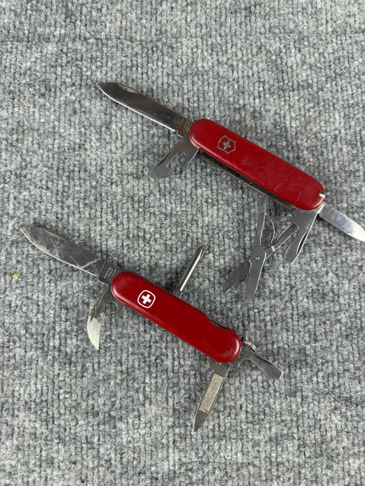 WENGER Delemont  & SWISS ARMY  Victornox Officer Knives Lot Of 2 Bundle