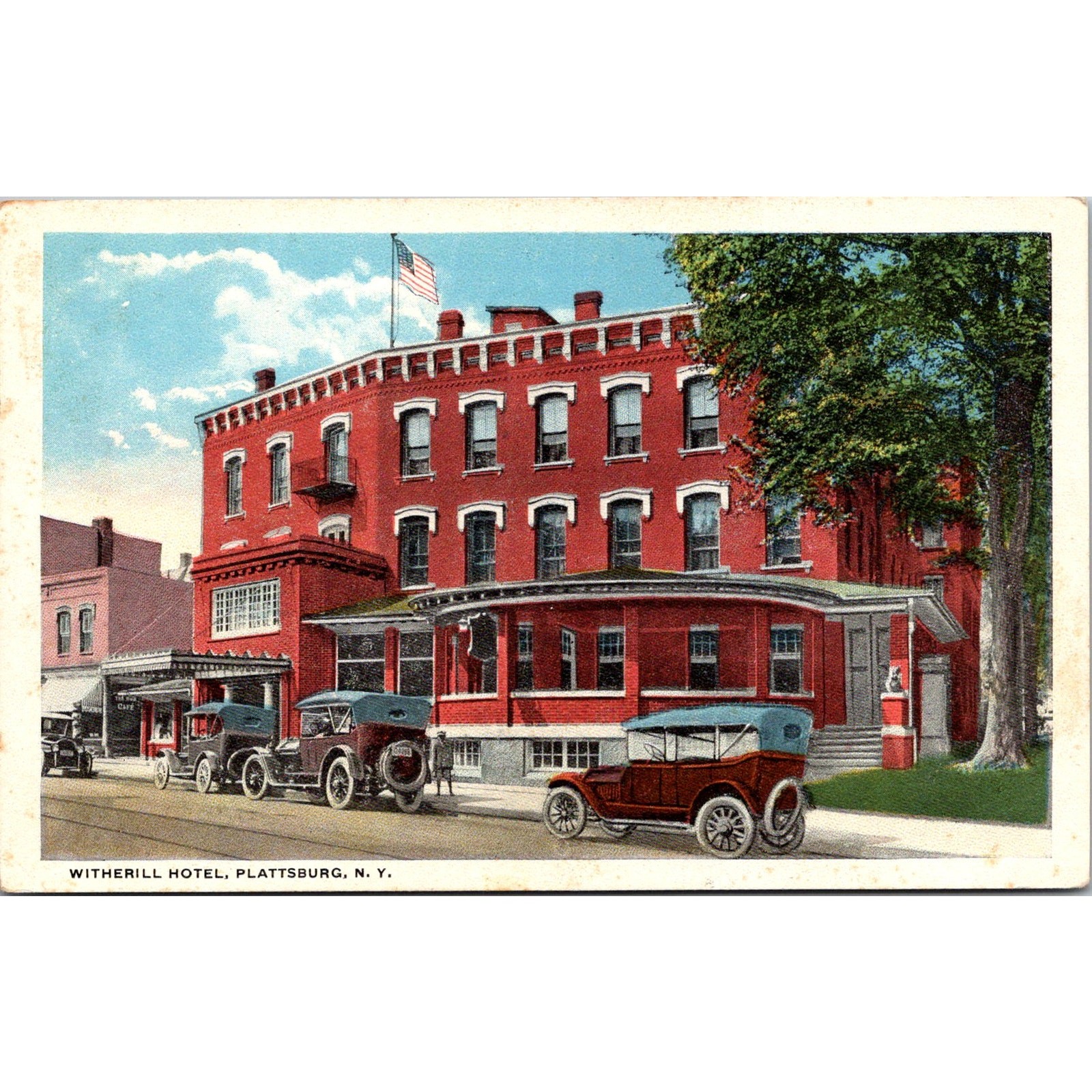Witherill Hotel Margaret St Plattsburg NY Vintage Postcard SP7-26