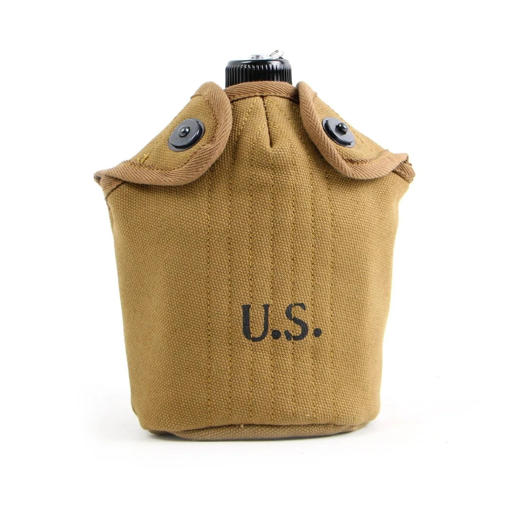WW2 WWII US M1910 Canteen Cover & Cup Set, Felt Liner, Military Gear, Outdoor Ca