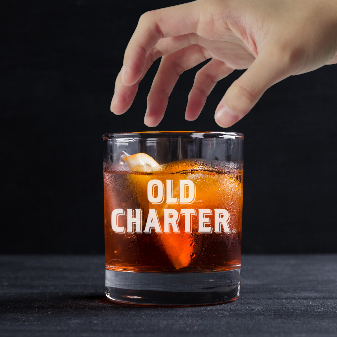 Custom Engraved Old Charter Whiskey Glass – 11 oz Standard Rocks Glass