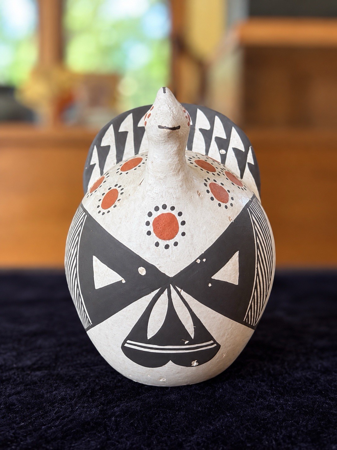 Vintage Acoma Pueblo Pottery Bird Effigy Signed D.C. Native American Southwest