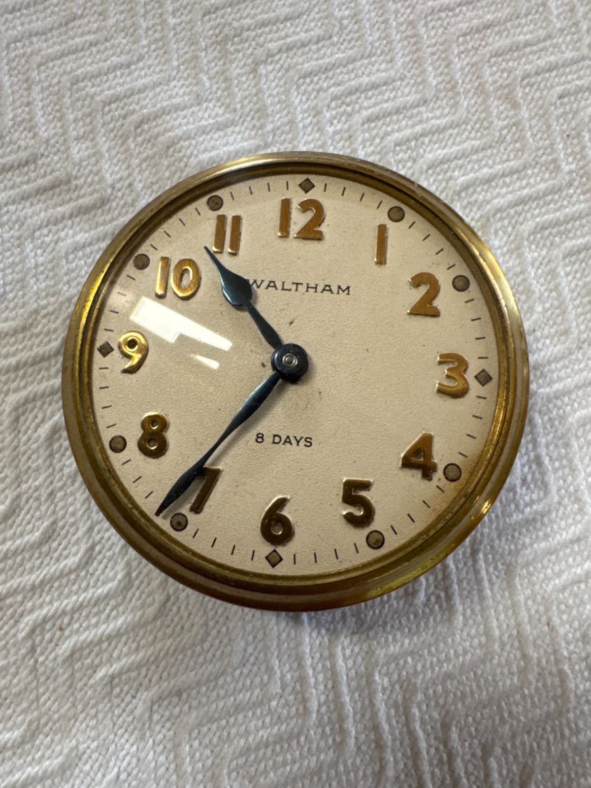 Vintage 1940 Waltham Model 1926 8 Day Car Dash Clock  Working