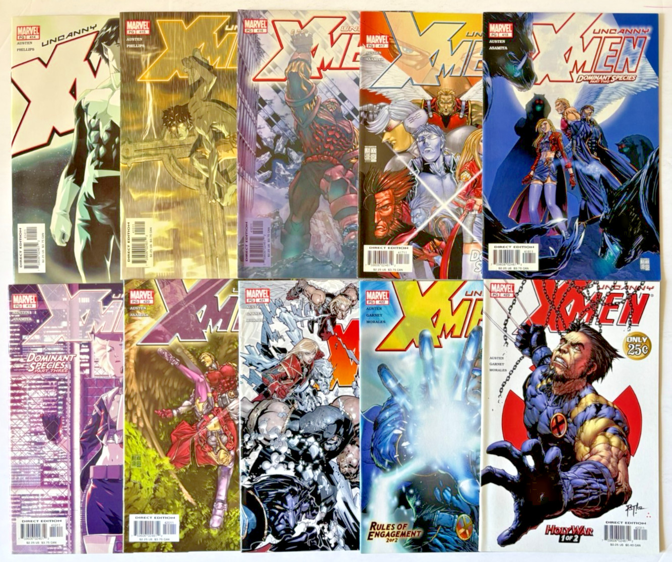 UNCANNY X-MEN (2002) 10 ISSUE SET #414-423 MARVEL COMICS