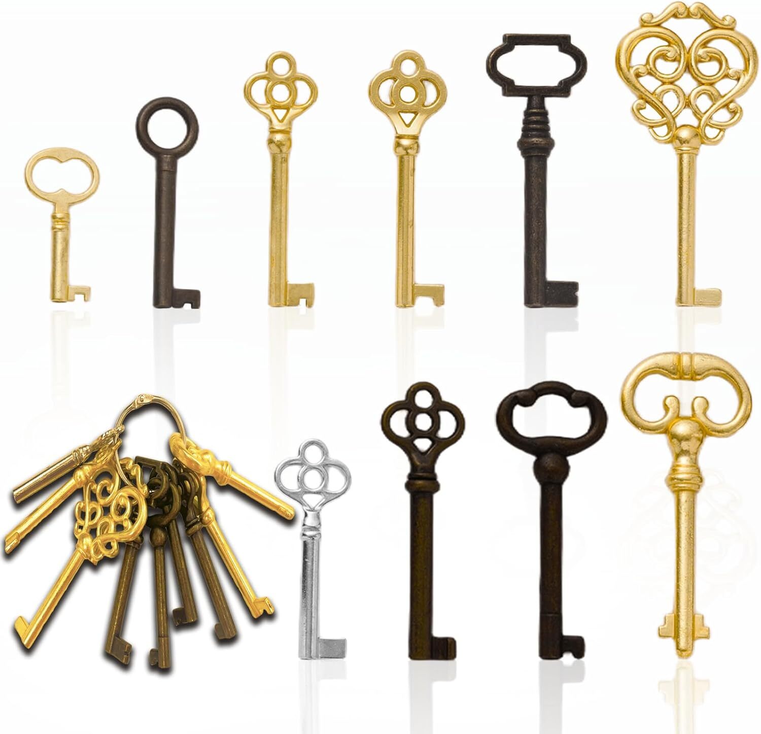 10PACK Universal Skeleton Keys Replacement for Vintage Antique Furniture