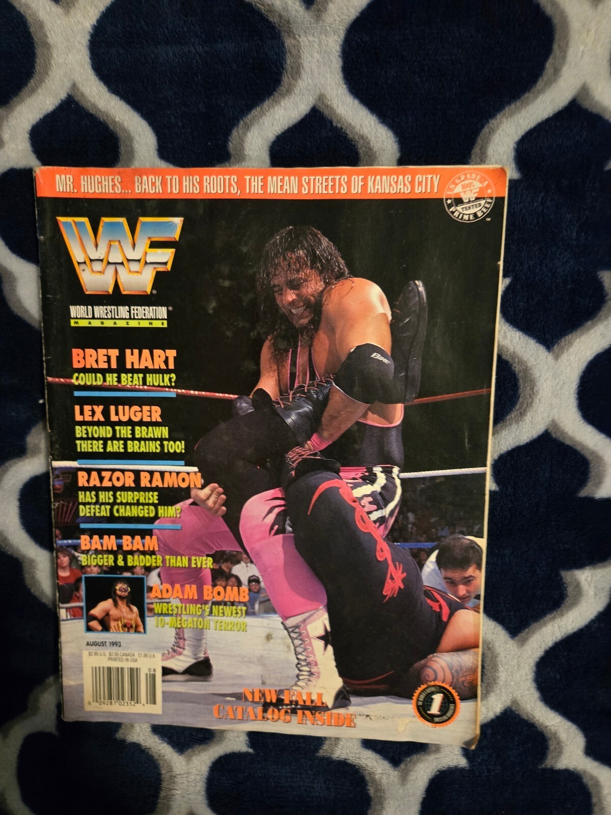 WWF Wrestling Magazine August 1993 Featuring Bret Hart and Lex Luger