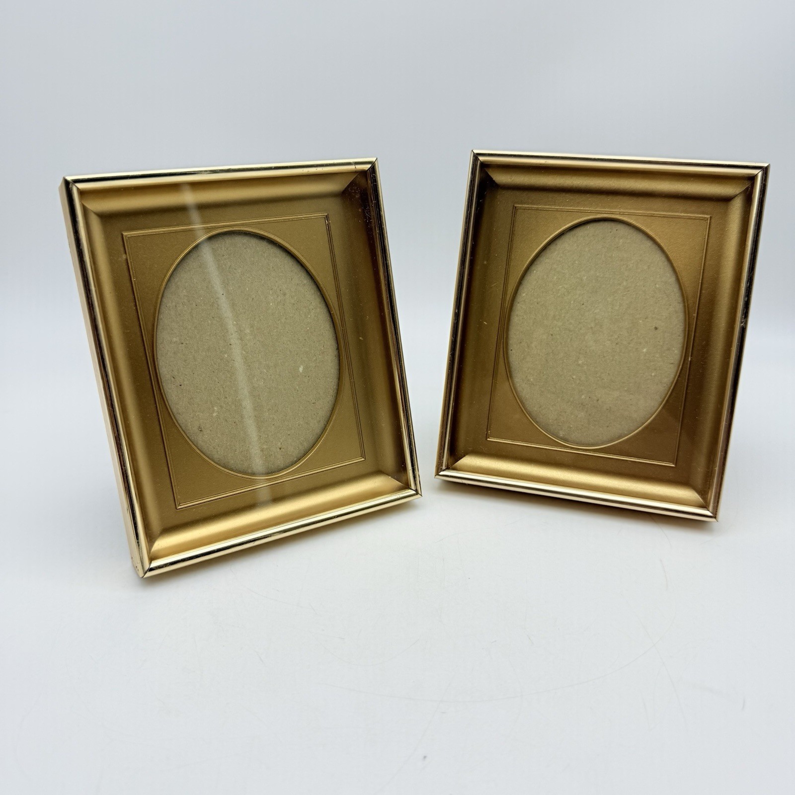 Vintage Small Gold Oval Deep Table Frame Set 2