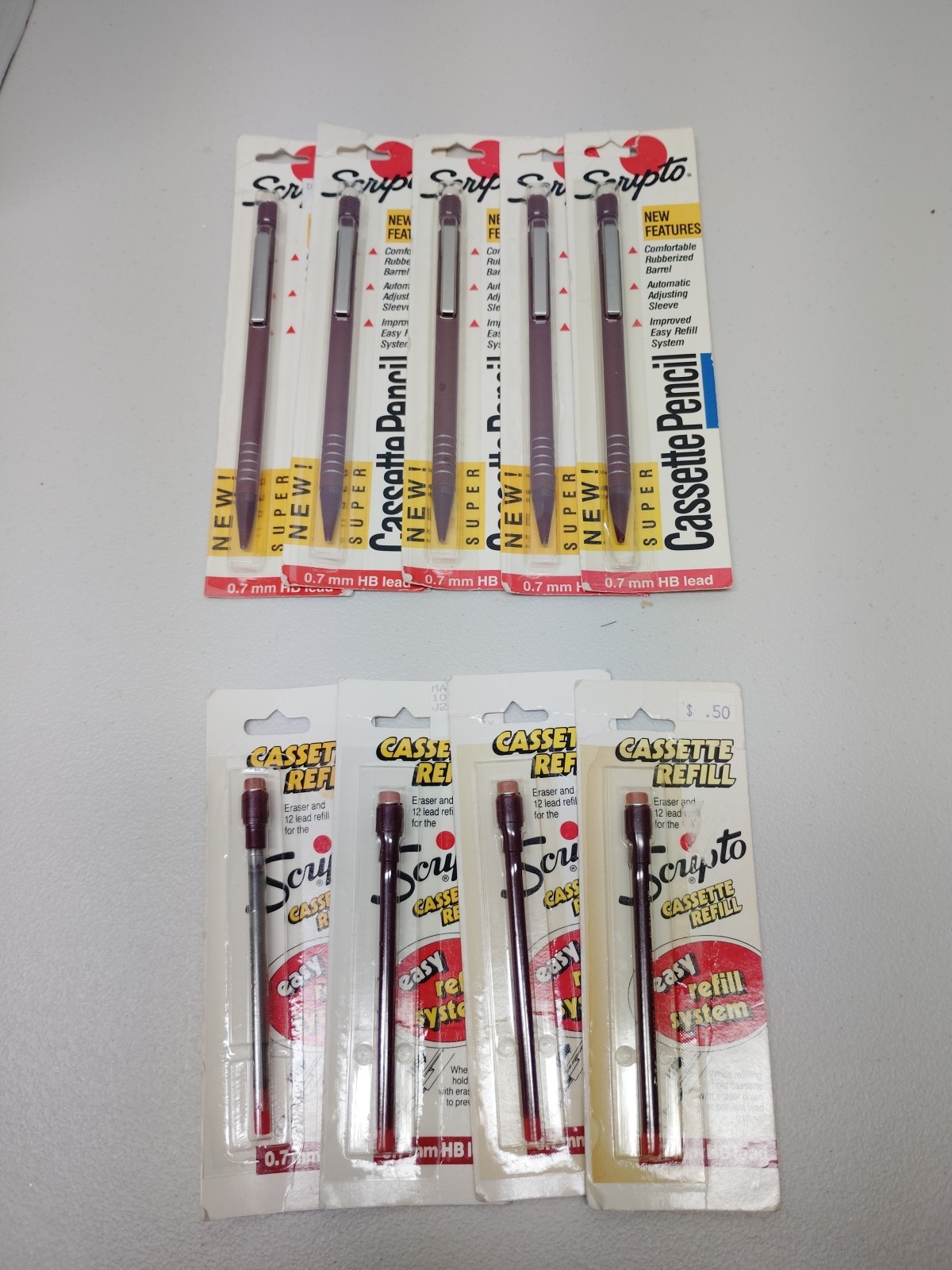 Vintage Scripto Mechanical Pencil Lot Of 9 With Refills New Sealed NOS Rare 90s