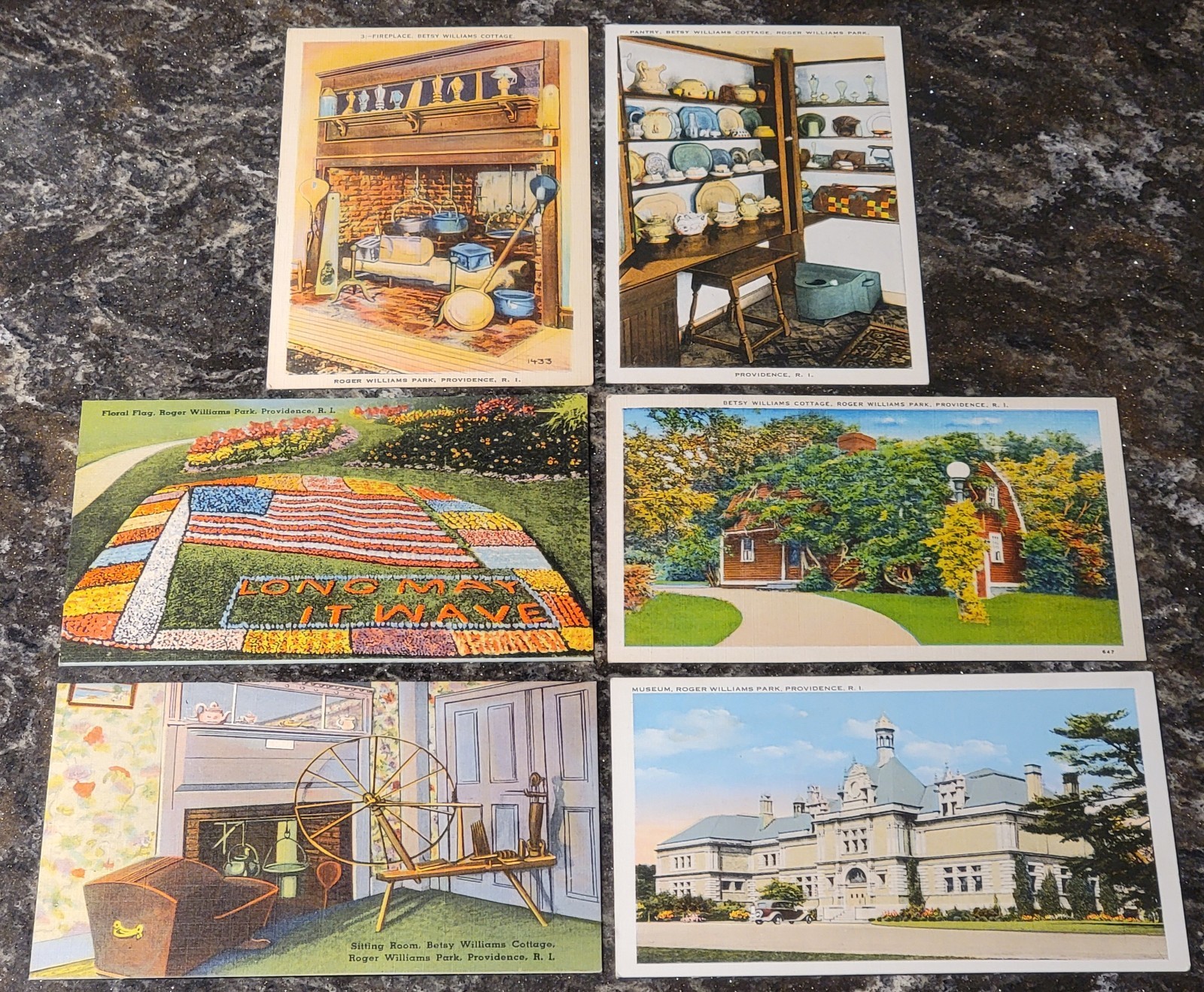 Vintage 1940s Lot of (6) Providence, RI - Rhode Island Linen Postcards