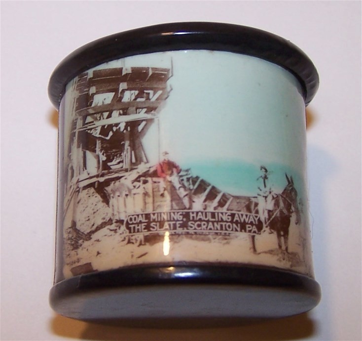 Vintage Celluloid Souvenir  Toothpick Holder Scranton PA Coal Mining
