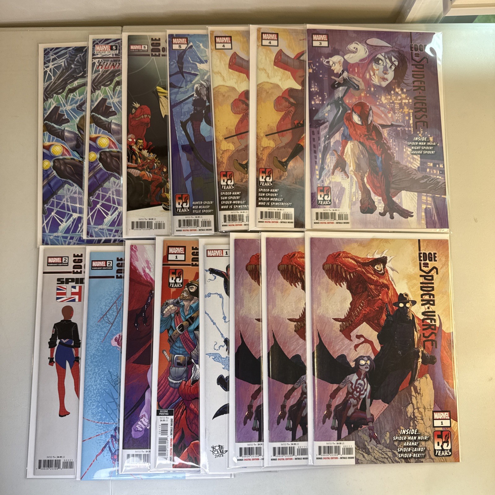 Edge of Spider-Verse #1-5 Full Run - 15 Marvel Comics Skottie Young & Variants