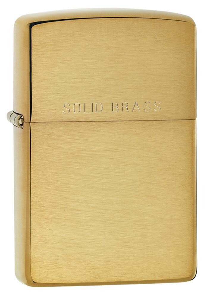 Zippo 204, Classic Brushed Solid Brass Finish Lighter, (PL) Pipe Insert