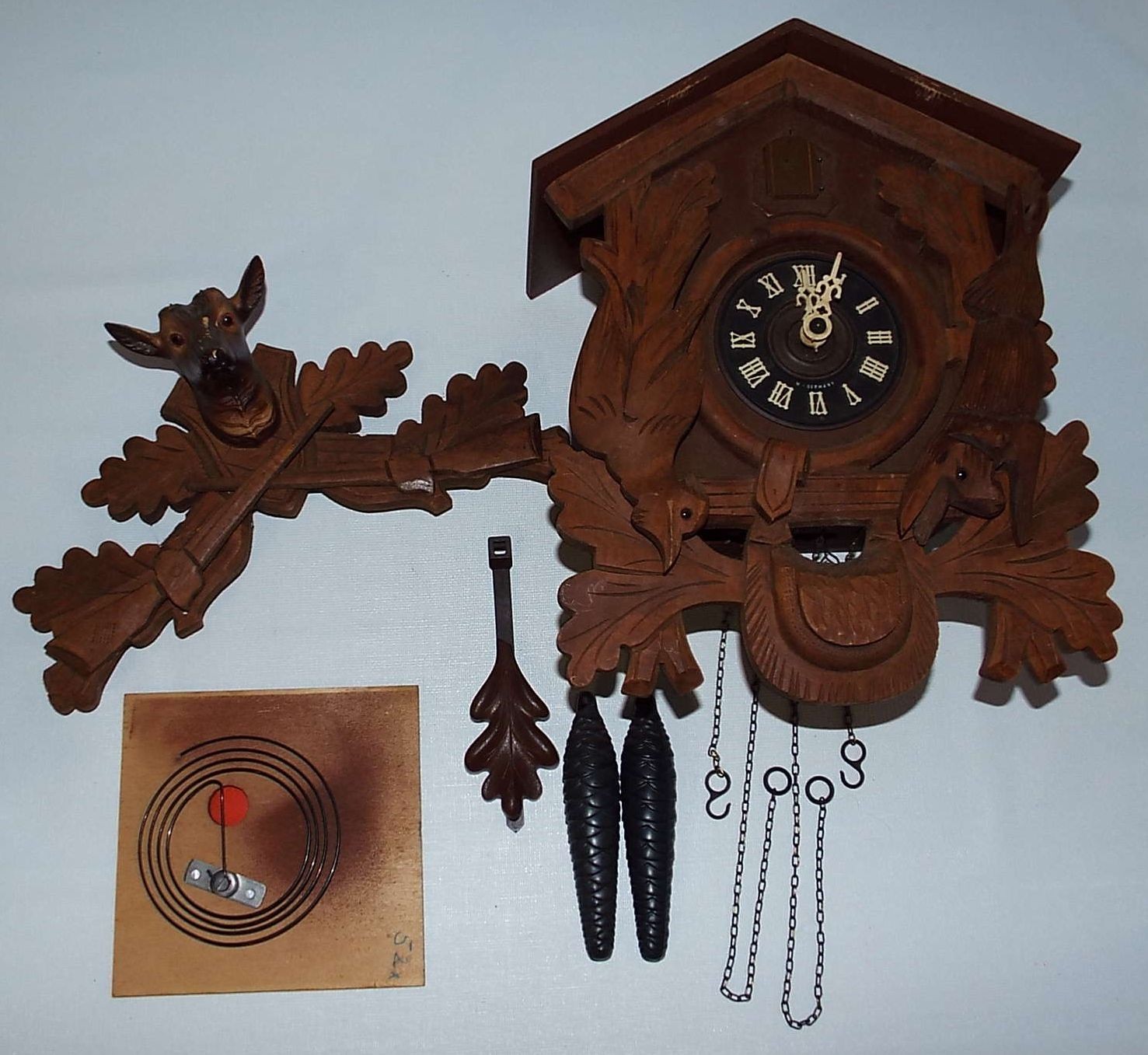 Vintage Schmeckenbecher Hybrid Cuckoo Clock 1971 Germany Electromechanical Parts