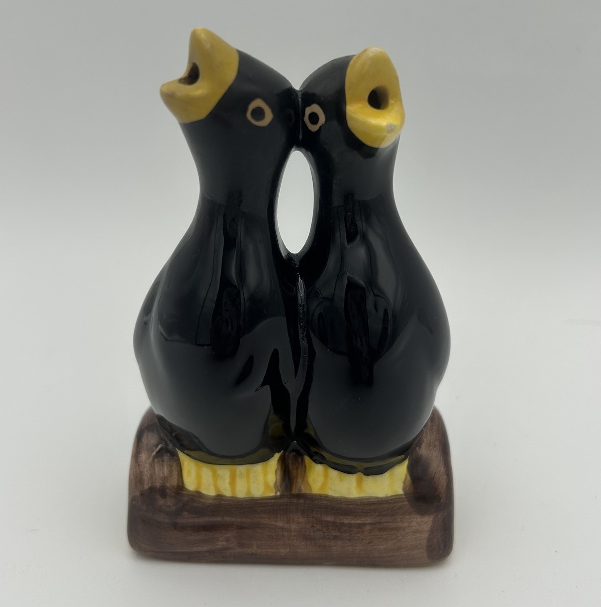 Vintage Double Blackbirds On A Log Pie Bird Vent Retro Country Kitchen