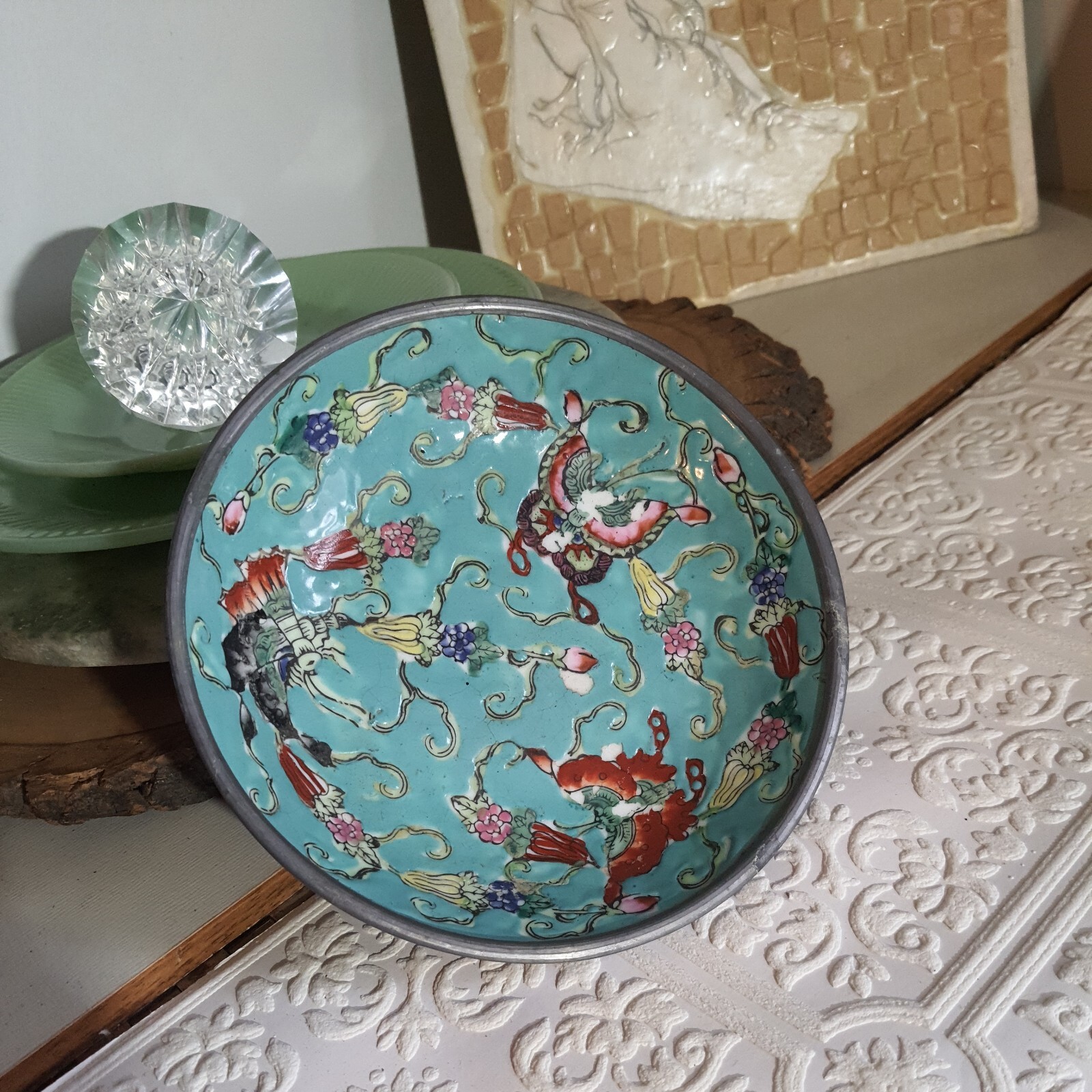 Vintage A.C.F. Hong Kong Decorated Painted Porcelain 6\