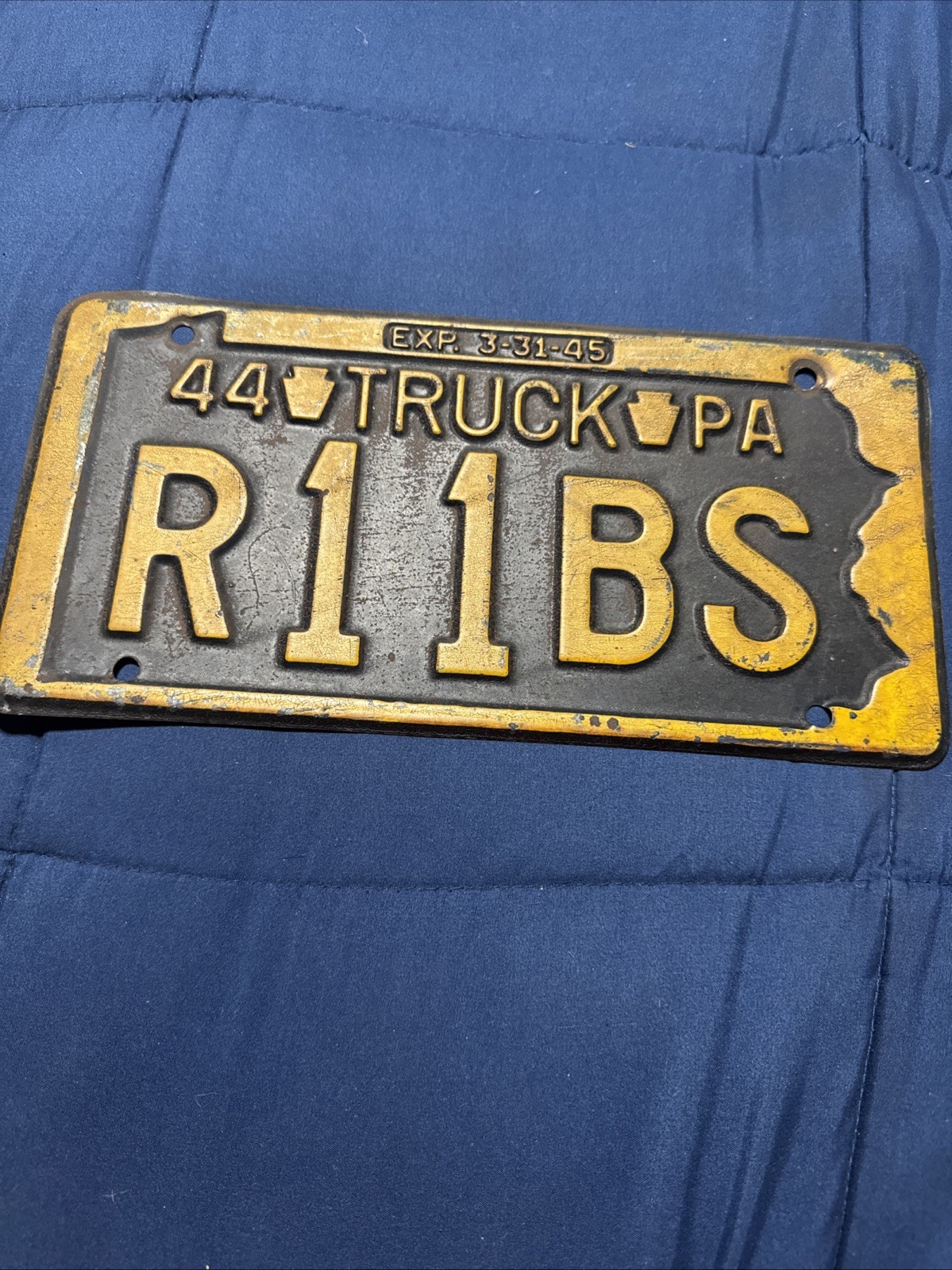 Vintage 1944 PA.TRUCK  License Plate# R11BS* Expired No Bull Buy It Now