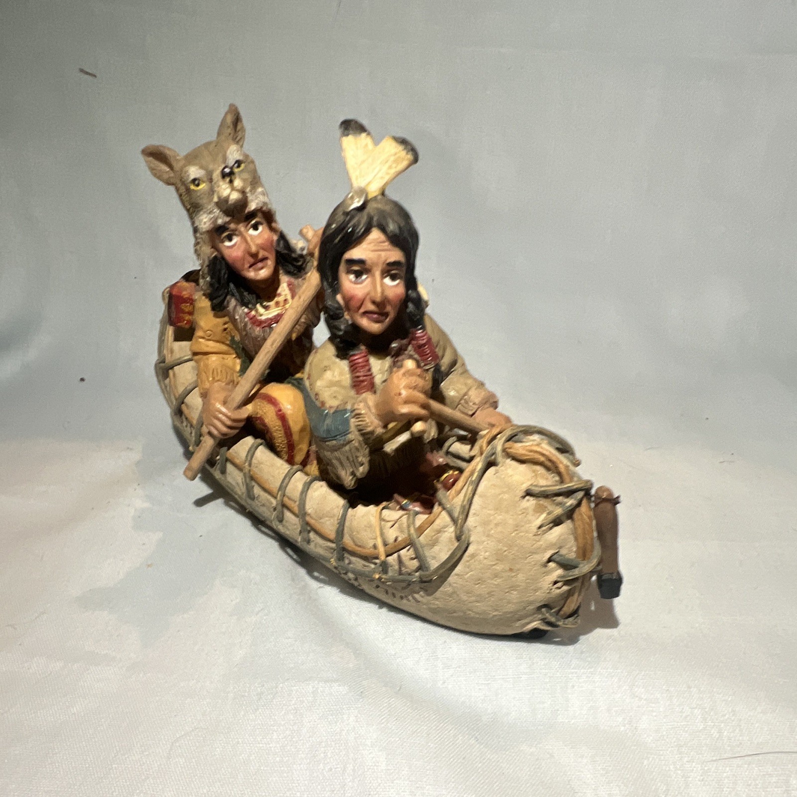 Native American Miniature Canoe Model Antique