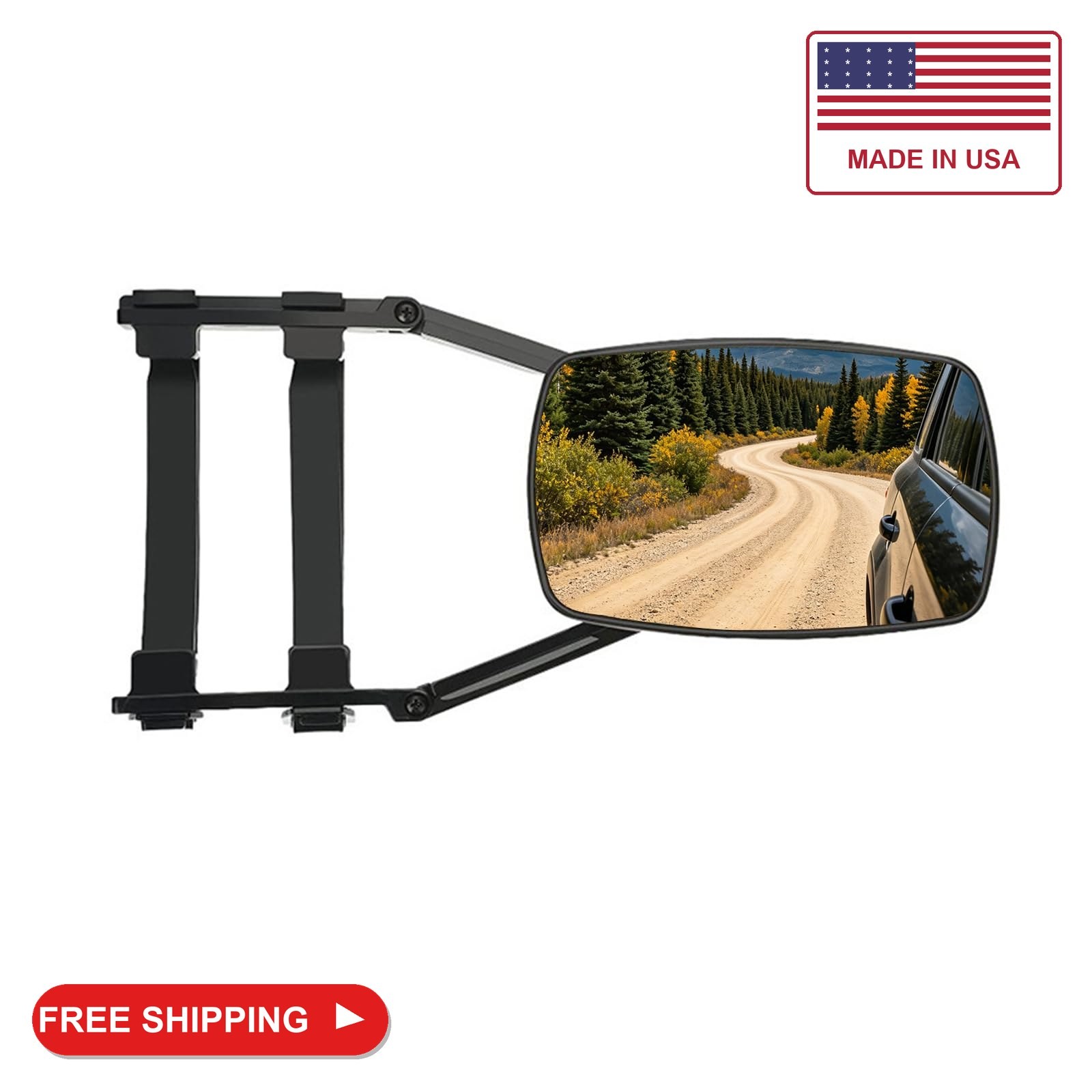 WNGASY Towing Mirror for RV, 1 Pack Extended Towing Side Mirror with Adjustable
