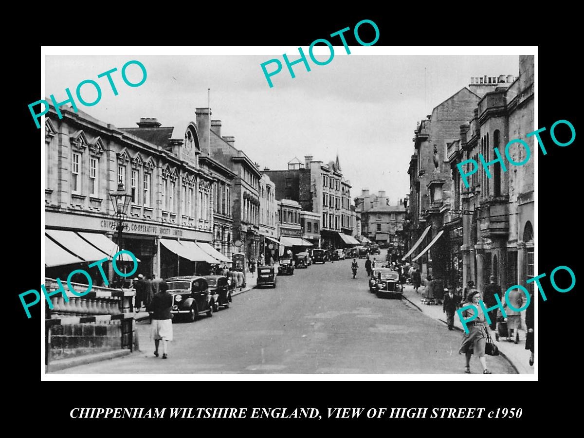 Chippenham Wiltshire England View Of High St c1950 Old Large Historic Photo