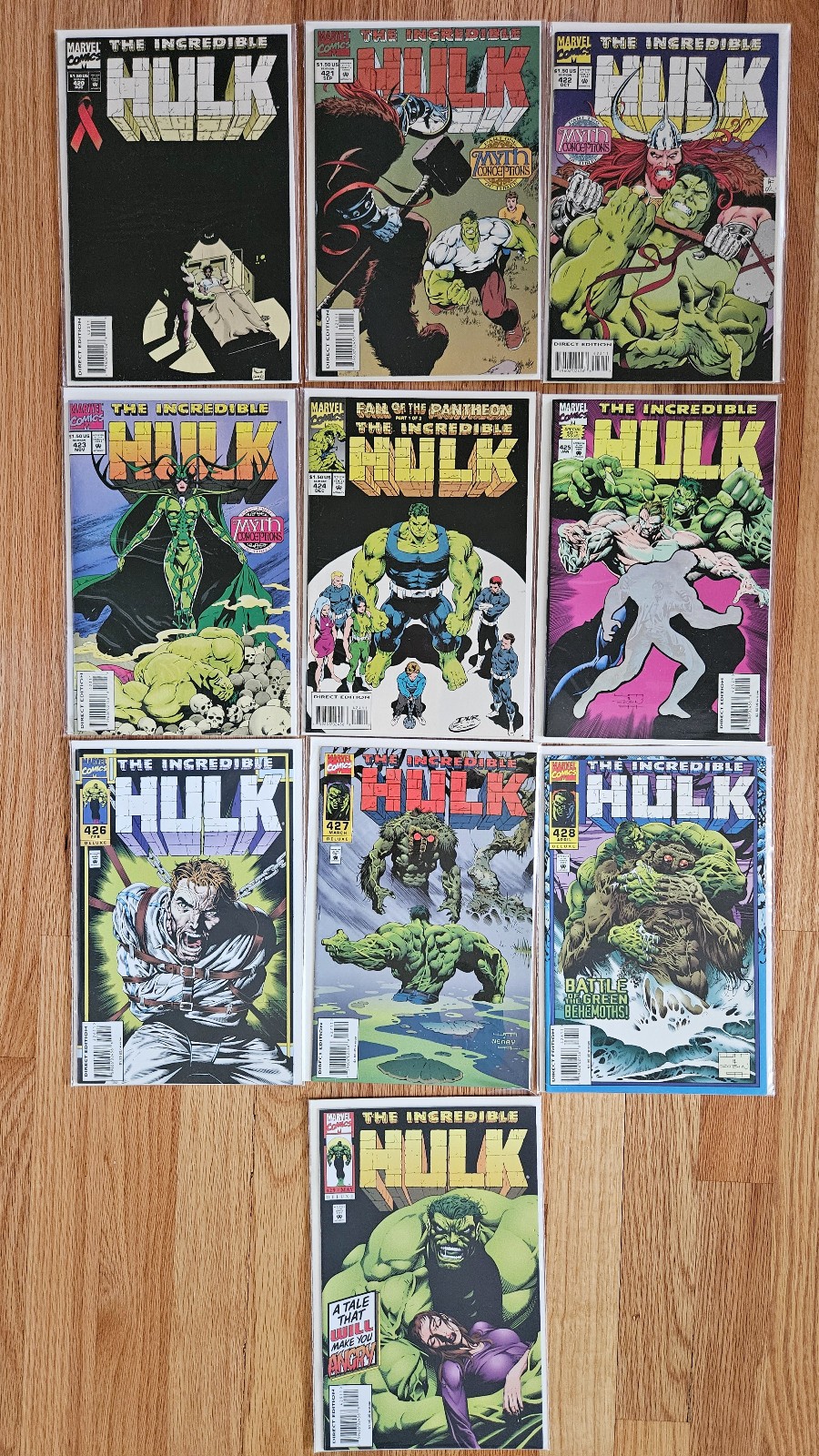 Incredible Hulk 420-429 Complete Set/Run Peter David 10 issues NM 1994-1995